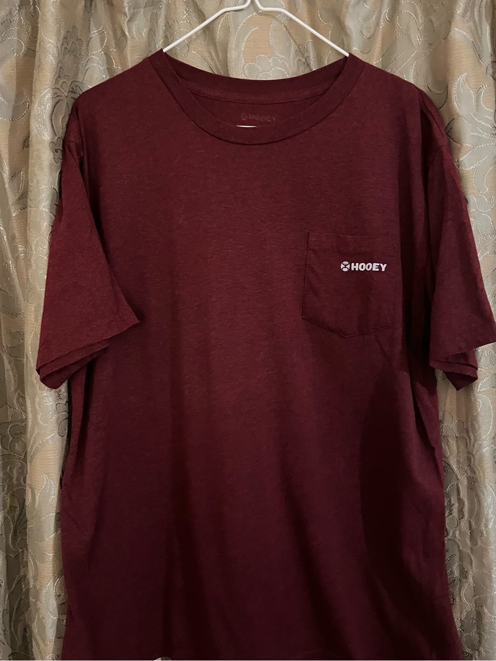 Hooey Men's Pocket Tee in Deep Maroon